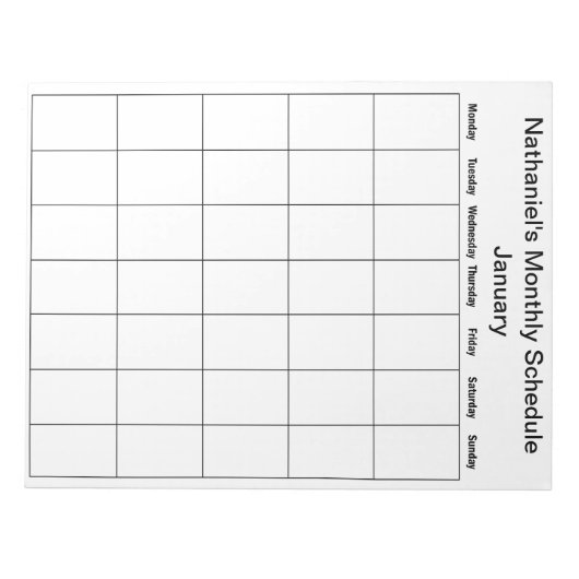 Remplir le Bloc-notes Calendrier (Devant)