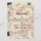 Remplir le Faire-part de mariage floral blanc (Devant / Derrière)