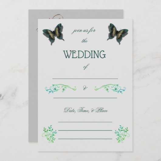 Remplir le Faire-part de mariage vide (Devant / Derrière)