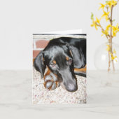 Remplissage Doberman Pinscher Puppy - Carte de not (Fleur jaune)