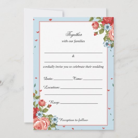 Remplissez Le Faire-part de mariage Floral Vierge (Devant)