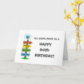 Remplissez Les Signes Fun 60e Anniversaire Carte (Fleur jaune)