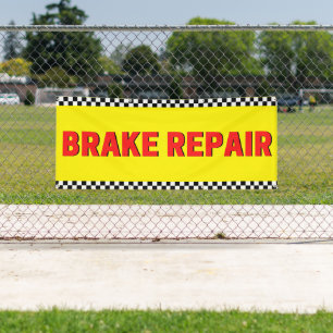 Remreparatie - automobielindustrie - groothoekgeel spandoek