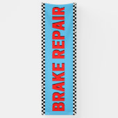 Remreparatie automobielwinkel - Groot blauw Spandoek (Verticaal)