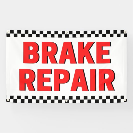 Remreparatie automobielwinkel — wit spandoek (Horizontaal)