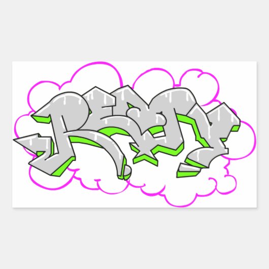 Remy Naam Graffiti Rechthoekige Sticker (Voorkant)