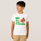 Ren als Turkije op Thanksgiving T-shirt (Voorkant volledig)