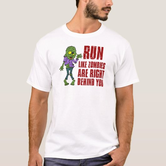 Ren als Zombies achter je T-shirt (Voorkant)