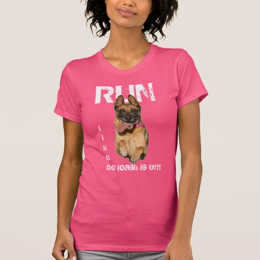 "Ren alsof de as uit is" met German Shepherd T-shirt (Voorkant)