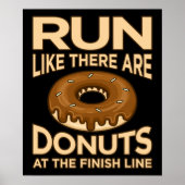 Ren alsof er donuts marathon runner is poster (Voorkant)