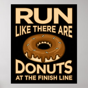 Ren alsof er donuts marathon runner is poster