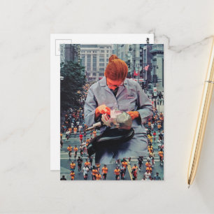 Ren De Tandarts Komt Surrealistische Retro Collage Briefkaart