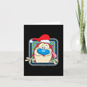 Ren En Stimpy Feestelijke Kerstmis Kerstman Hoed S Kaart