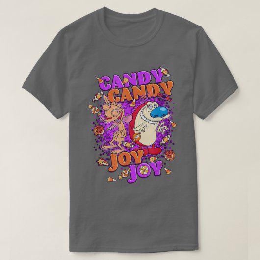 Ren en Stimpy Halloween Snoep Snoep Joy Joy T-shirt (Design voorkant)