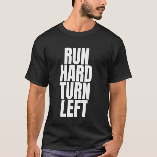 Ren hard draai links t-shirt (Voorkant)