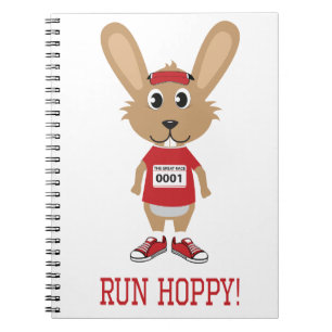 Ren Hoppy! Konijnrenner in het rood Notitieboek