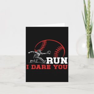Ren I Daag Je Grappige Honkbal Catcher Honkbal Pla Kaart