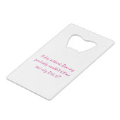 Ren met een gevoel van humor kredietkaart flessenopener (Voorkant Gekanteld)