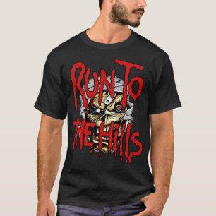 Ren naar de T-shirt van de heuvels