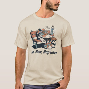 Ren nu, dutje later – Grappig fitness ontwerp T-shirt