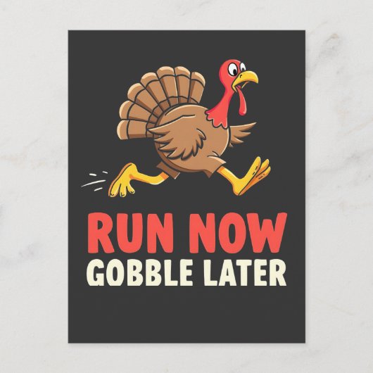 Ren nu Gobble Later Turkey Runner Marathon  Uitnodiging Briefkaart (Voorkant)