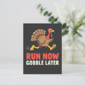 Ren nu Gobble Later Turkey Runner Marathon  Uitnodiging Briefkaart (Staand voorkant)