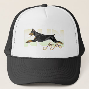 Ren voor een vlinder, zwarte Doberman Trucker Pet