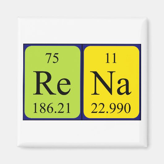 Rena periodiek table name magnet magneet (Voorkant)