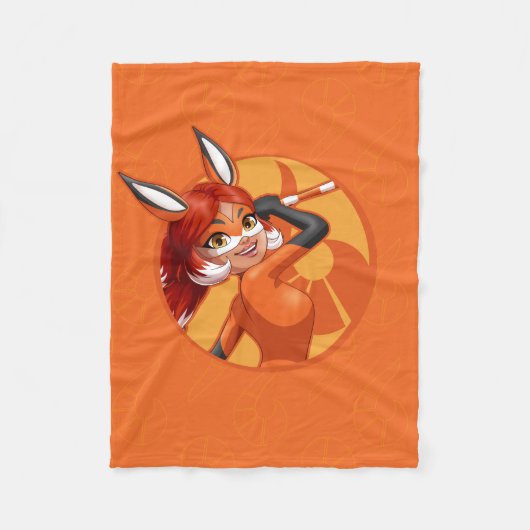 Rena Rouge Oranje badge Fleece Deken (Voorkant)