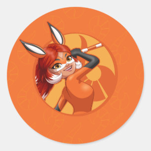 Rena Rouge Oranje badge Ronde Sticker
