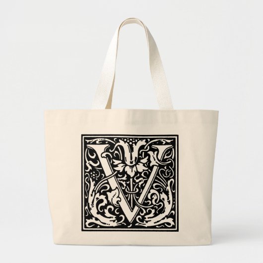Renaissance alfabet letter V Totebag Grote Tote Bag (Voorkant)