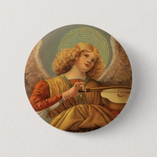 Renaissance Angel die Violin Melozzo da Forli spee Ronde Button 5,7 Cm