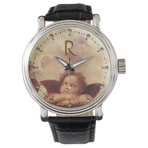 RENAISSANCE ANGEL / Gevleugeld Cherub Monogram Horloge