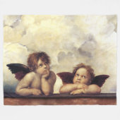 RENAISSANCE ANGELS Raffaello Sanzio, Winged Cherub Fleece Deken (Voorkant (Horizontaal))