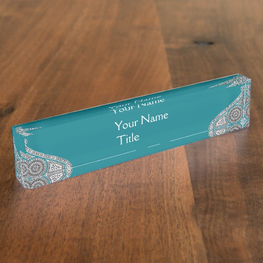 RENAISSANCE ARCHITECT, Architectuur, Blauw groen Naambordje (Zijkant)