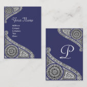 RENAISSANCE ARCHITECT, ARCHITECTUUR MONOGRAM 4 bla Visitekaartje (Voorkant / Achterkant)