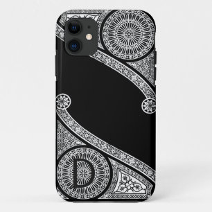 RENAISSANCE ARCHITECT Black White Monogram iPhone 11 Hoesje