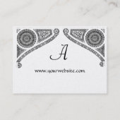 RENAISSANCE ARCHITECT MONOGRAM Black White Pearl Visitekaartje (Achterkant)