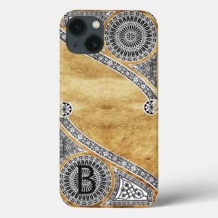 RENAISSANCE ARCHITECT Parchment Monogram iPhone 13 Hoesje
