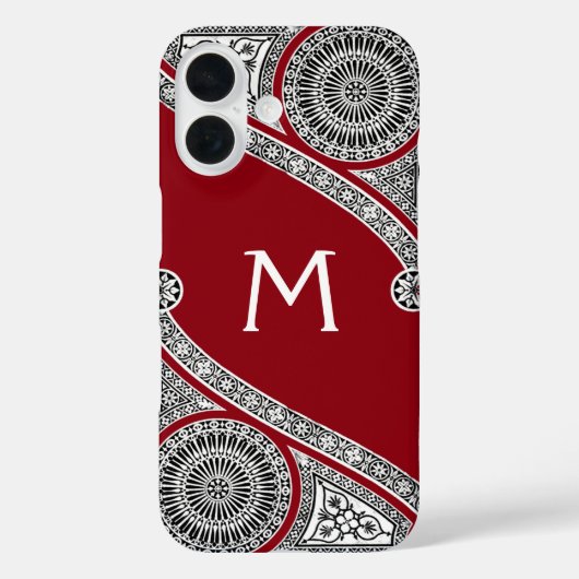 RENAISSANCE ARCHITECT Red Burgundy Monogram Case-Mate iPhone Case (Achterkant)