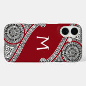 RENAISSANCE ARCHITECT Red Burgundy Monogram Case-Mate iPhone Case (Achterkant (horizontaal))