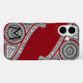RENAISSANCE ARCHITECT Rode Bourgogne Monogram Case-Mate iPhone Case (Achterkant (horizontaal))