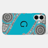 RENAISSANCE ARCHITECT Scruba Blue Monogram Case-Mate iPhone Case (Achterkant (horizontaal))