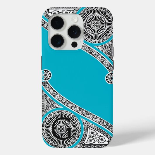 RENAISSANCE ARCHITECT Scruba Blue Monogram Case-Mate iPhone Case (Achterkant)