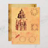 RENAISSANCE ARCHITECTURAAL PROJECT, perkament Briefkaart (Voorkant / Achterkant)