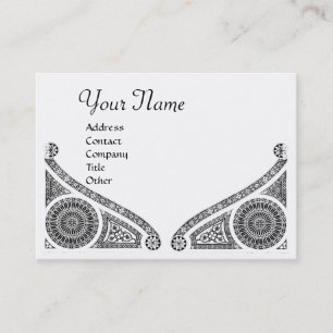 RENAISSANCE ARCHITECTURE MONOGRAM, Black White Visitekaartje