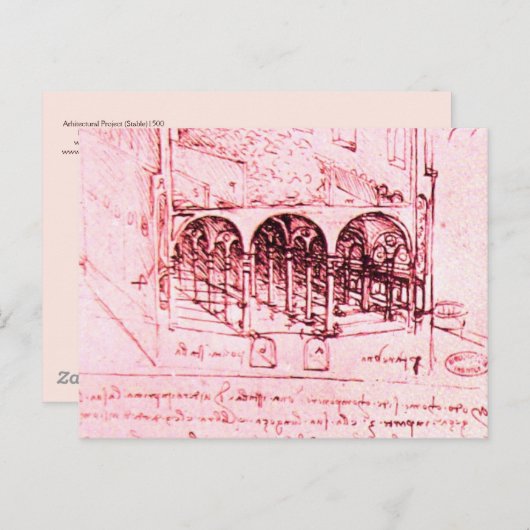 RENAISSANCE ARCHITECTURE, Roze Briefkaart (Voorkant / Achterkant)