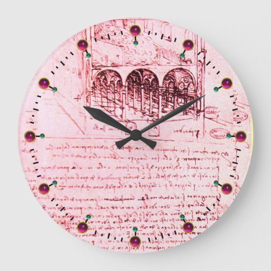 RENAISSANCE ARCHITECTUUR, ARCHITECT, Roze Grote Klok (Voorkant)