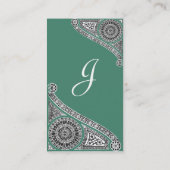 RENAISSANCE ARCHITECTUUR MONOGRAM Groen Wit Visitekaartje (Achterkant)