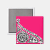 RENAISSANCE ARCHITECTUUR STONE DECOR roze Magneet (Voorkant / Achterkant)